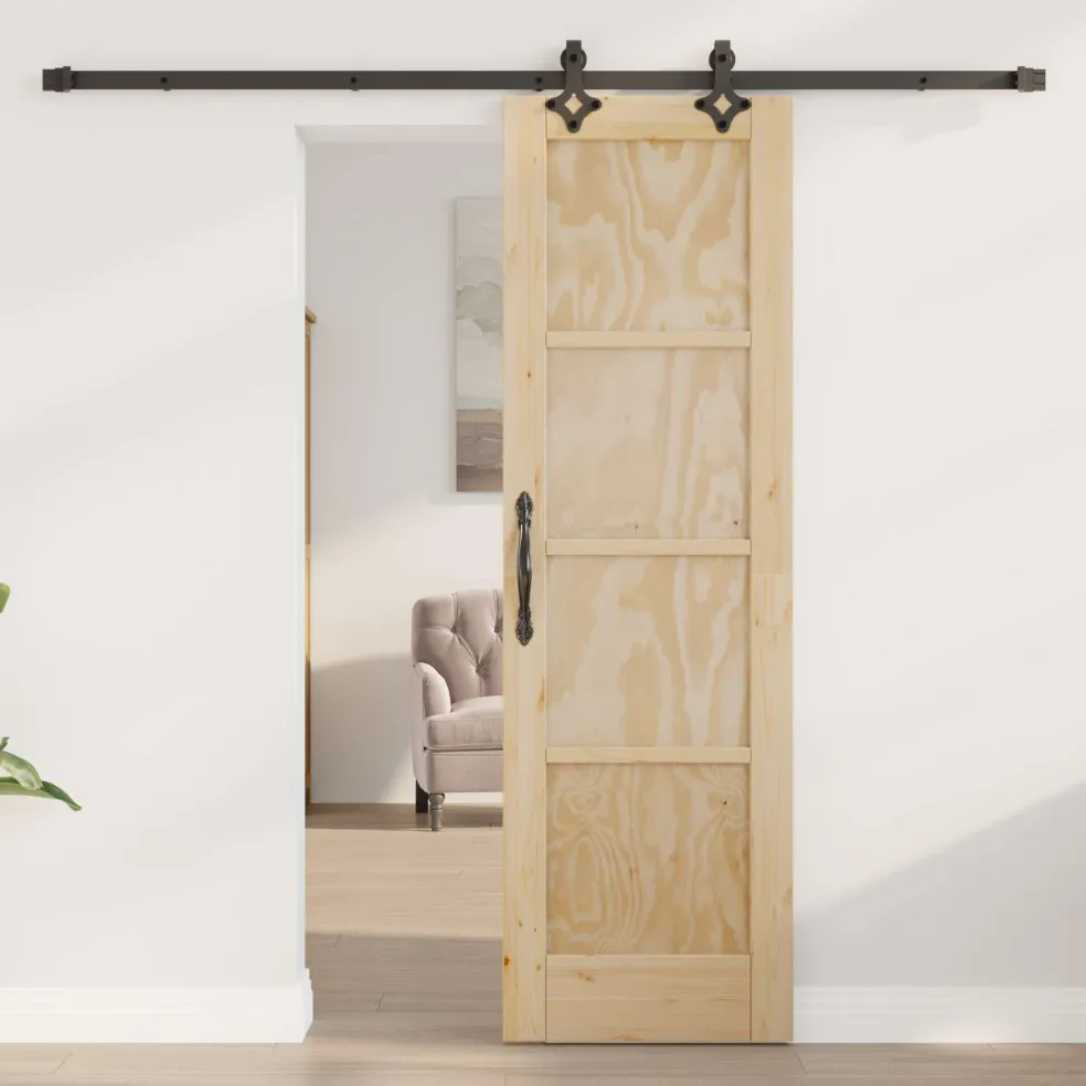 vidaXL Schuifdeur ORKDAL 61 x 198,5 cm Massief grenenhout Naturel