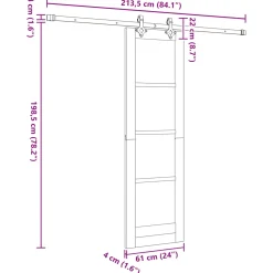 vidaXL Schuifdeur ORKDAL 61 x 198,5 cm Massief grenenhout Naturel