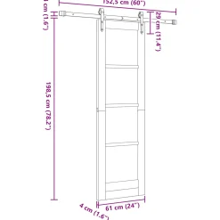 vidaXL Schuifdeur ORKDAL 61 x 198,5 cm Massief grenenhout Naturel