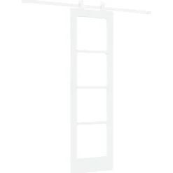 vidaXL Schuifdeur ORKDAL 61 x 198,5 cm Massief grenenhout en glas Wit