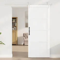 vidaXL Schuifdeur ORKDAL 83 x 202 cm Massief grenenhout Wit