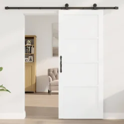 vidaXL Schuifdeur ORKDAL 83 x 202 cm Massief grenenhout Wit