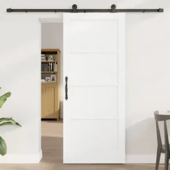 vidaXL Schuifdeur ORKDAL 83 x 202 cm Massief grenenhout Wit
