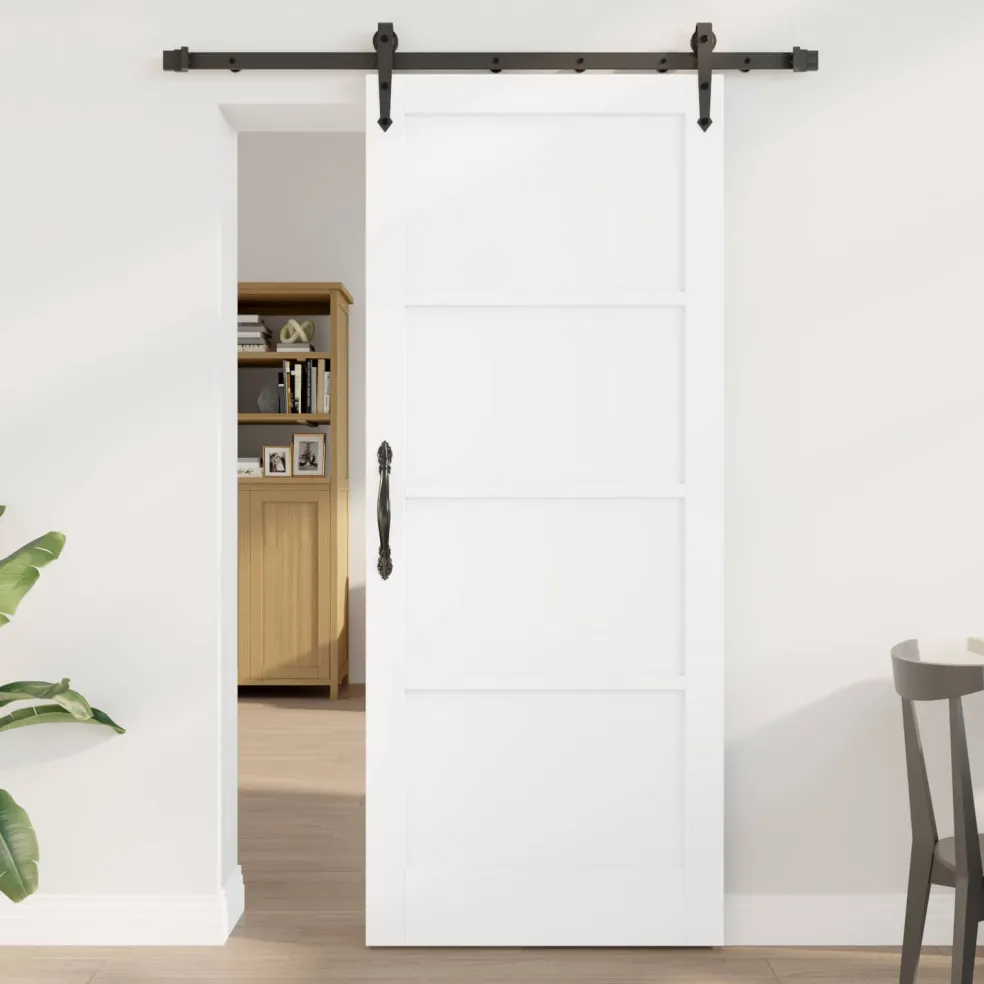 vidaXL Schuifdeur ORKDAL 83 x 202 cm Massief grenenhout Wit