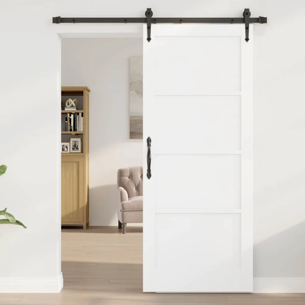 vidaXL Schuifdeur ORKDAL 83 x 202 cm Massief grenenhout Wit