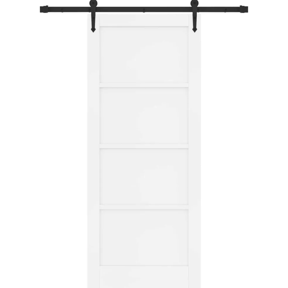 vidaXL Schuifdeur ORKDAL 83 x 202 cm Massief grenenhout Wit
