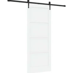 vidaXL Schuifdeur ORKDAL 83 x 202 cm Massief grenenhout Wit en zwart