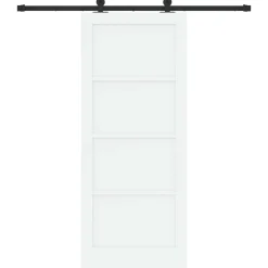vidaXL Schuifdeur Wit en zwart 83 x 202 cm Massief grenenhout