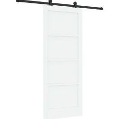 vidaXL Schuifdeur Wit en zwart 83 x 202 cm Massief grenenhout
