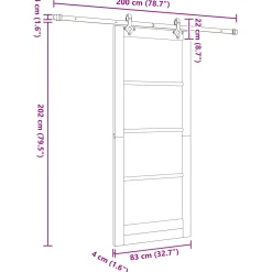 vidaXL Schuifdeur Wit 83 x 202 cm Massief grenenhout
