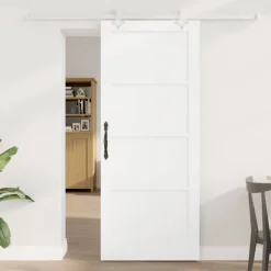 vidaXL Schuifdeur Wit 83 x 202 cm Massief grenenhout