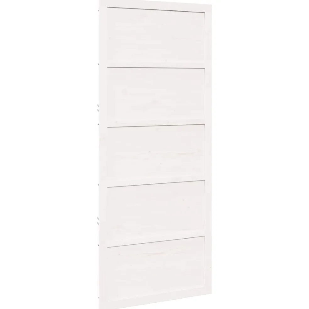 vidaXL Schuifdeur Wit 80 x 2,5 x 208 cm Massief grenenhout