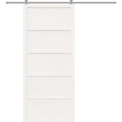 vidaXL Schuifdeur Wit 80 x 2,5 x 208 cm Massief grenenhout