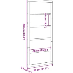 vidaXL Schuifdeur Wit 80 x 2,5 x 208 cm Massief grenenhout
