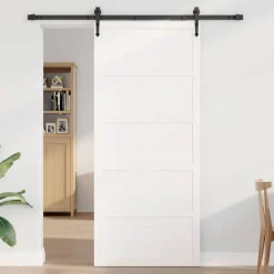 vidaXL Schuifdeur Wit 80 x 2,5 x 208 cm Massief grenenhout