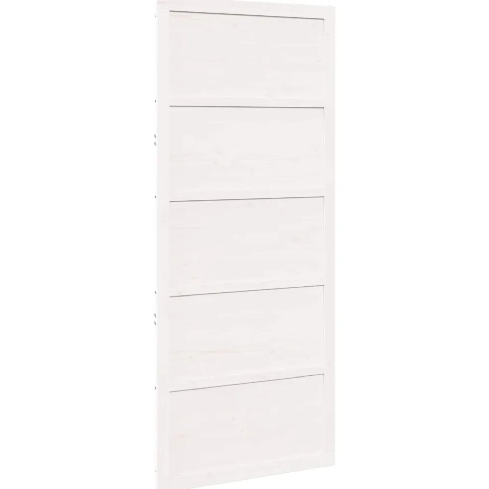 vidaXL Schuifdeur Wit 80 x 2,5 x 208 cm Massief grenenhout