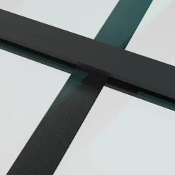 vidaXL Schuifdeur 76x205 cm aluminium en ESG-glas zwart