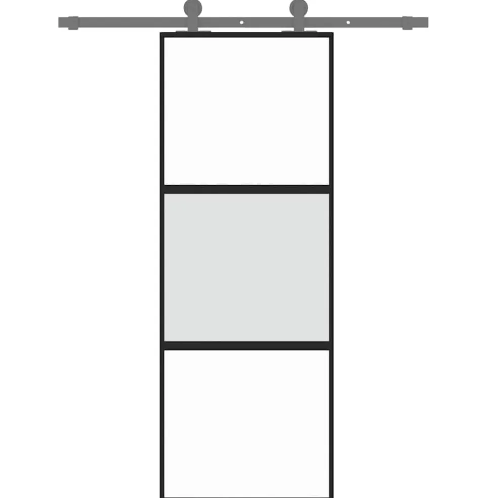vidaXL Schuifdeur 76x205 cm gehard glas en aluminium zwart