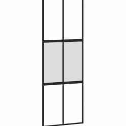 vidaXL Schuifdeur 76x205 cm gehard glas en aluminium zwart