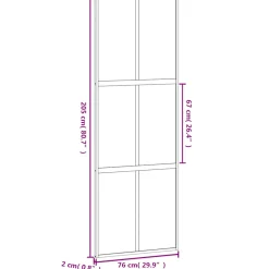 vidaXL Schuifdeur 76x205 cm gehard glas en aluminium zwart