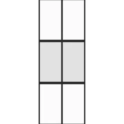 vidaXL Schuifdeur 76x205 cm gehard glas en aluminium zwart