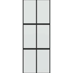 vidaXL Schuifdeur 76x205 cm gehard glas en aluminium zwart