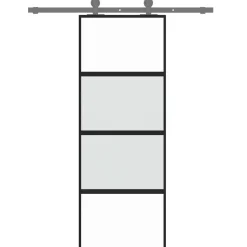 vidaXL Schuifdeur 76x205 cm gehard glas en aluminium zwart