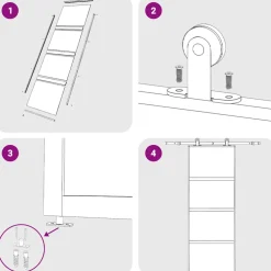 vidaXL Schuifdeur 76x205 cm gehard glas en aluminium zwart