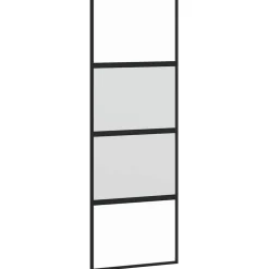 vidaXL Schuifdeur 76x205 cm gehard glas en aluminium zwart