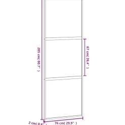 vidaXL Schuifdeur 76x205 cm gehard glas en aluminium zwart