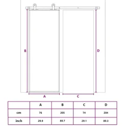 vidaXL Schuifdeur 76x205 cm gehard glas en aluminium zwart