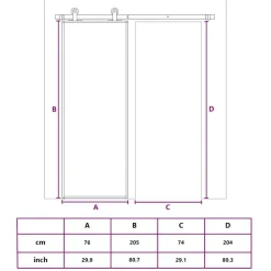 vidaXL Schuifdeur 76x205 cm gehard glas en aluminium zwart