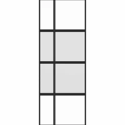 vidaXL Schuifdeur 76x205 cm gehard glas en aluminium zwart