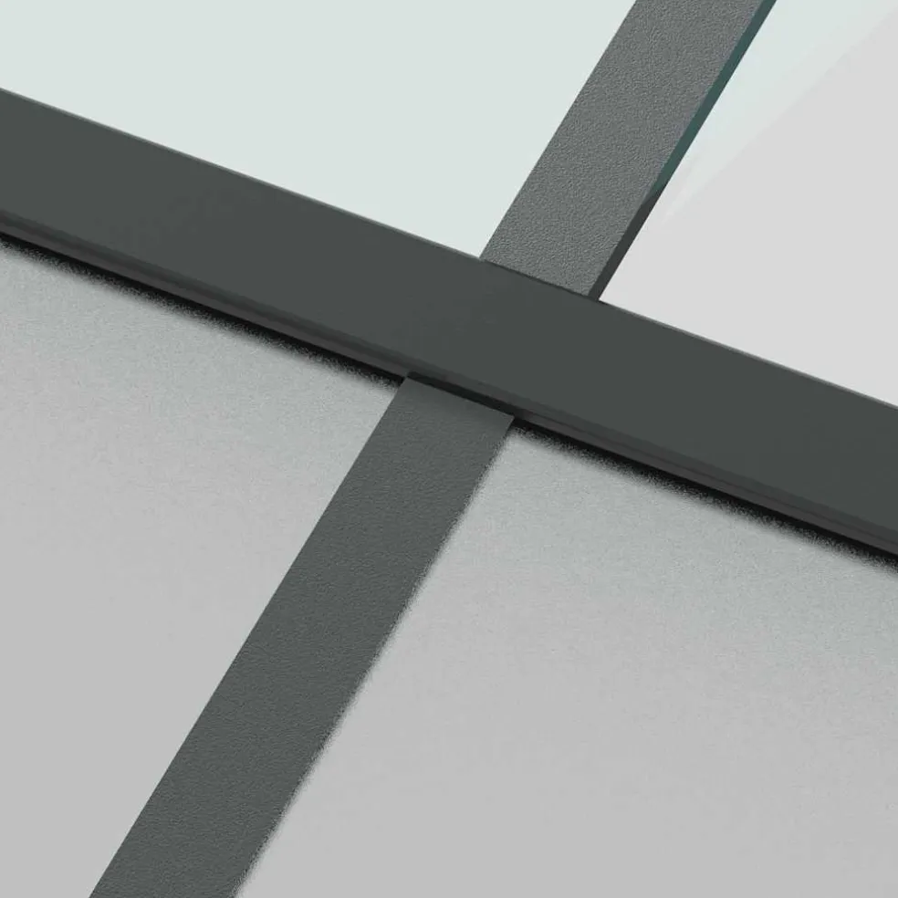 vidaXL Schuifdeur 76x205 cm gehard glas en aluminium zwart