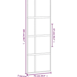 vidaXL Schuifdeur 76x205 cm gehard glas en aluminium zwart