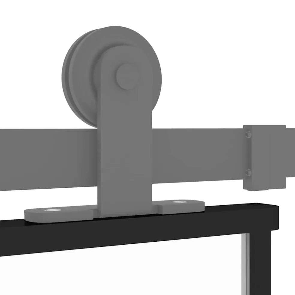 vidaXL Schuifdeur 76x205 cm gehard glas en aluminium zwart
