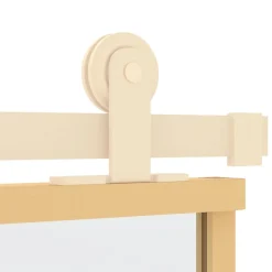 vidaXL Schuifdeur 76x205 cm helder ESG-glas en aluminium goudkleurig