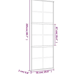 vidaXL Schuifdeur 76x205 cm helder ESG-glas en aluminium goudkleurig