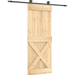 vidaXL Schuifdeur 80 x 210 cm Massief Grenenhout (Niet-Behandeld)
