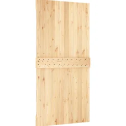 vidaXL Schuifdeur 100 x 210 cm Massief Grenenhout (Niet-Behandeld)