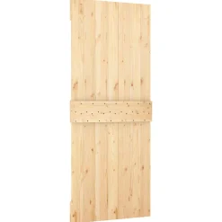 vidaXL Schuifdeur 85 x 210 cm Massief Grenenhout (Niet-Behandeld)