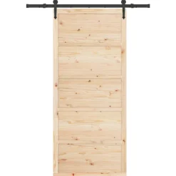 vidaXL Schuifdeur 80 x 208 cm Massief grenenhout Naturel