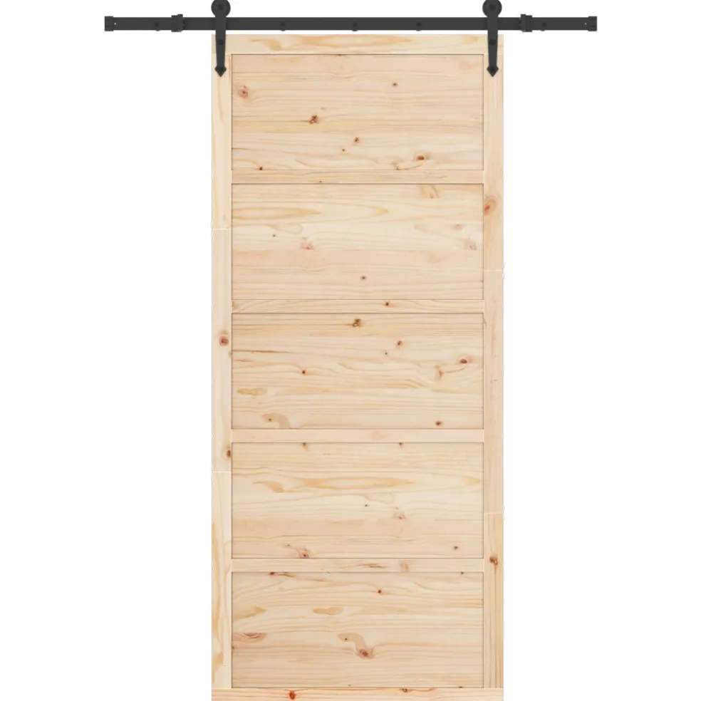 vidaXL Schuifdeur 80 x 208 cm Massief grenenhout Naturel