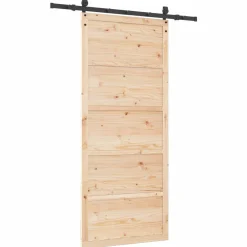 vidaXL Schuifdeur 80 x 208 cm Massief grenenhout Naturel