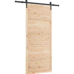 vidaXL Schuifdeur 80 x 208 cm Massief grenenhout Naturel