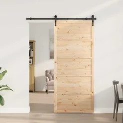 vidaXL Schuifdeur 80 x 208 cm Massief grenenhout Naturel