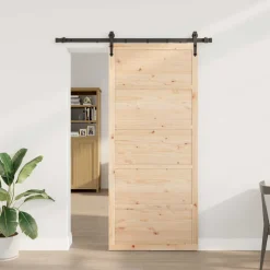 vidaXL Schuifdeur 80 x 208 cm Massief grenenhout Naturel