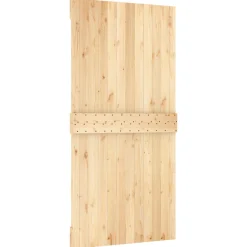 vidaXL Schuifdeur 100 x 210 cm Massief Grenenhout (Niet-Behandeld)