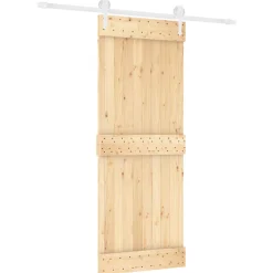 vidaXL Schuifdeur 100 x 208 cm Massief grenenhout Naturel