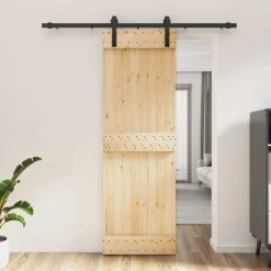 vidaXL Schuifdeur 70 x 210 cm Massief Grenenhout (Niet-Behandeld)